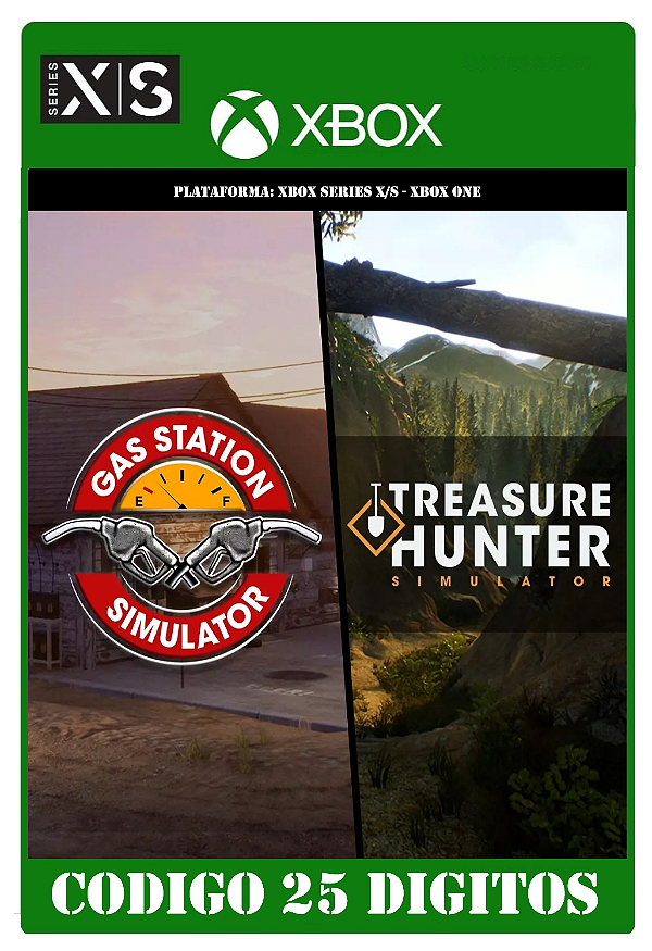 Pacote de Simulador: Gas Station Simulator e Treasure Hunter Simulator - Xbox One / Series X|S (Código 25 Dígitos) Mídia Digital