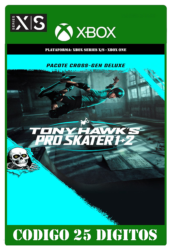 Tony Hawk's Pro Skater 1 + 2 - Pacote Cross-Gen Deluxe - Xbox One / Series X|S (Código 25 Dígitos) Mídia Digital