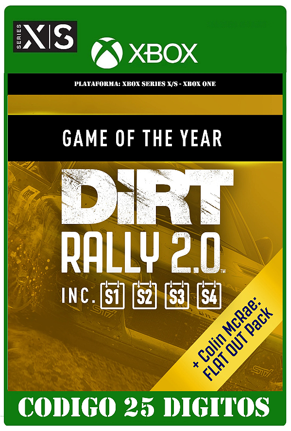 DiRT Rally 2.0 - Game of the Year - Xbox One / Series X|S (Código 25 Dígitos) Mídia Digital