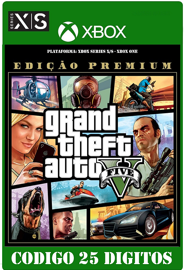Grand Theft Auto V: Edição Premium - Xbox One / Series X|S (Código 25 Dígitos) Mídia Digital