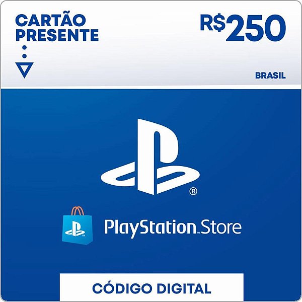 Cartão PSN R$ 250 Reais Playstation Network Brasil Código Digital