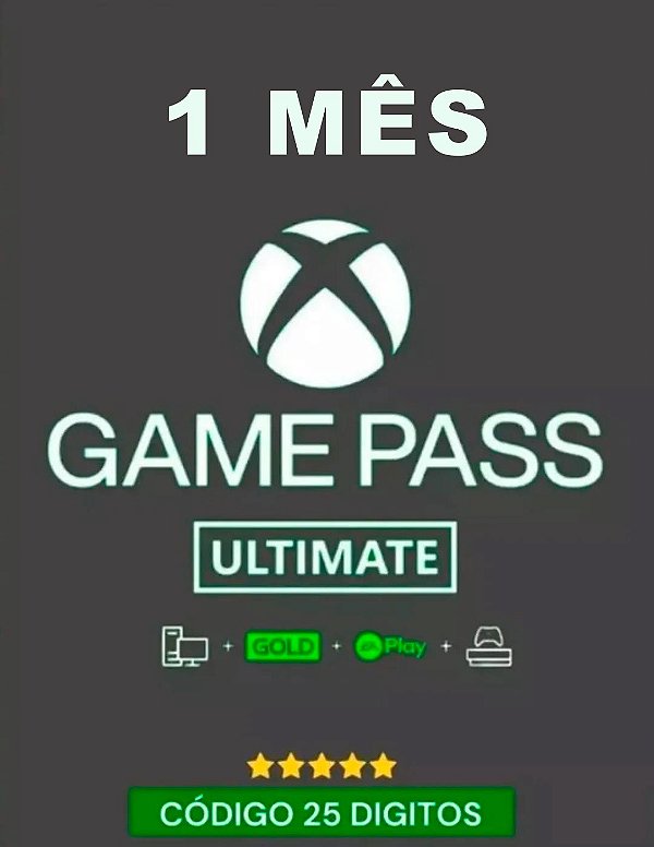 Game Pass Ultimate 1 Mês - Xbox One / Series X|S (Código 25 Dígitos) Mídia Digital
