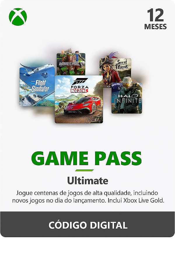 Game Pass Ultimate 12 Meses BRASIL - Xbox One / Series X|S (Código 25 Dígitos) Mídia Digital