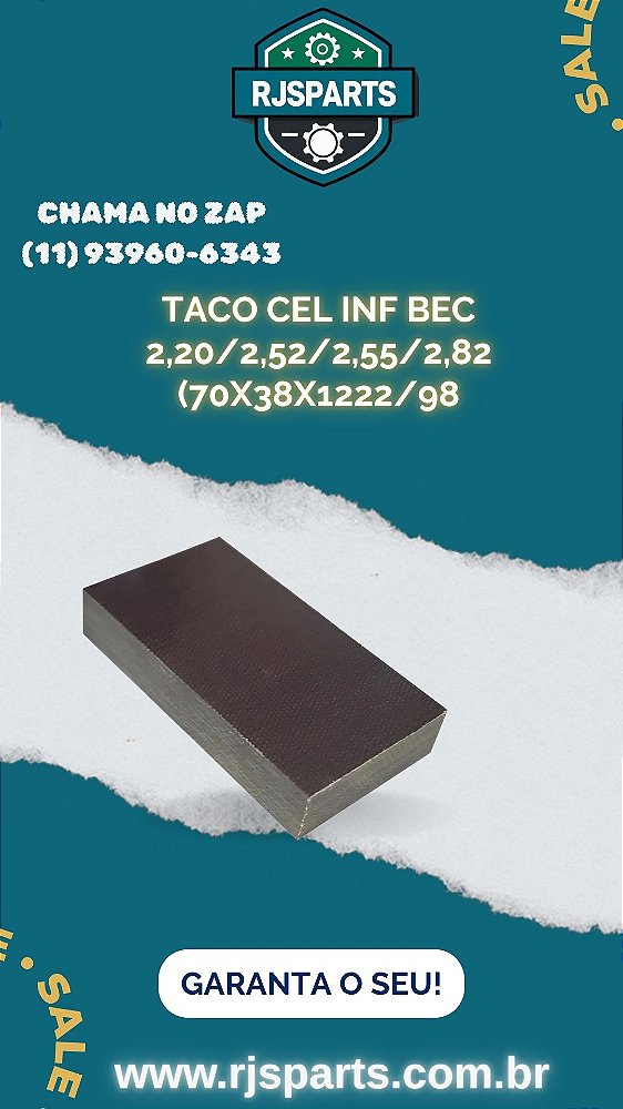 TACO CELERON INFERIOR BECCARO 1,85/2,55/2,82 (KIT COM 5 PEÇAS)