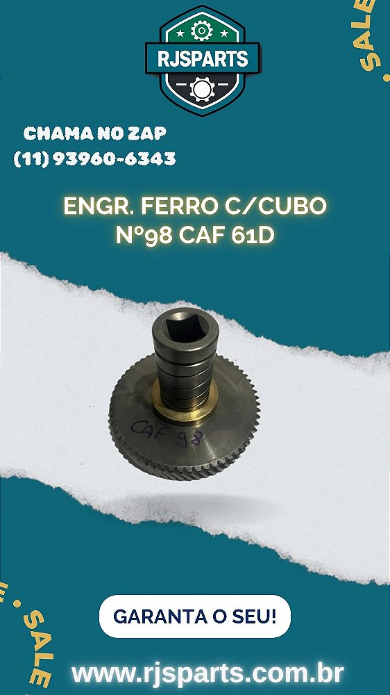 ENGRENAGEM FERRO MOEDOR PICADOR DE CARNE CAF 98 61 DENTES