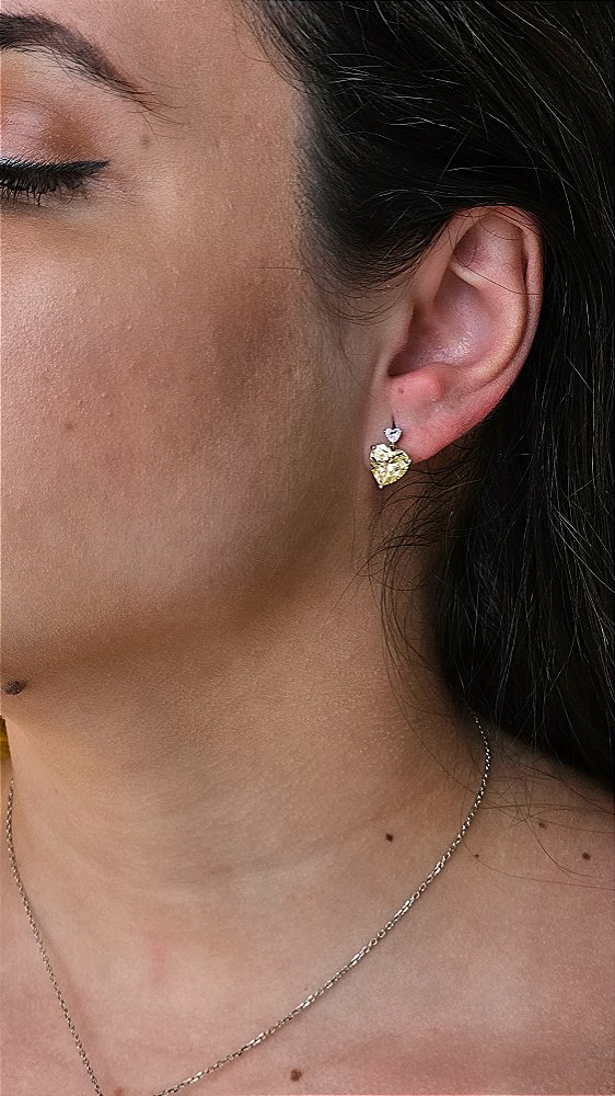 Brinco 2 Corações Prata925