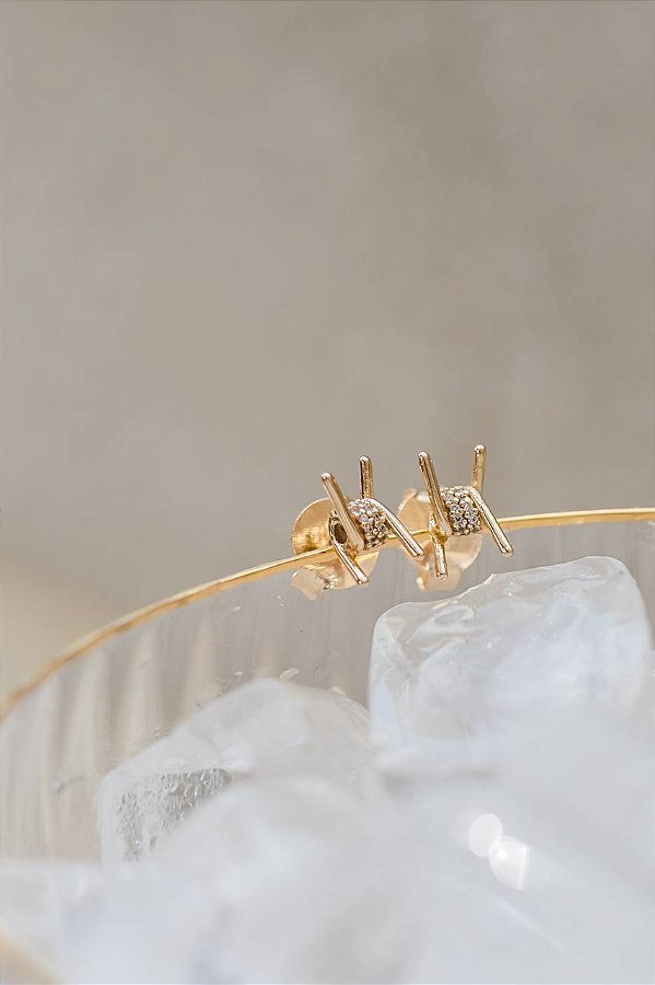 Brinco arame farpado cravejado