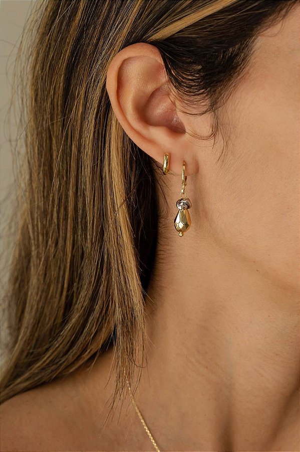 Brinco 2 Banhos Facetado