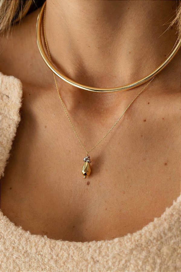 Colar 2 Banhos Facetado