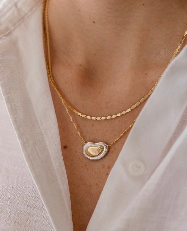 Colar Mini Placa Achatada