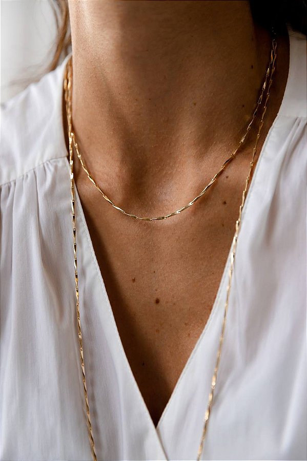 Colar Mini Chapa Torcida Pequeno