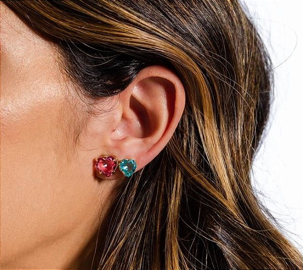 Brinco Coração Colors P