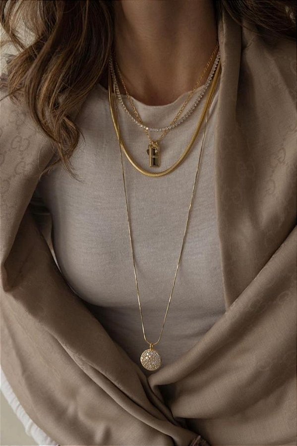 Colar Longo Esfera Mix de Zircônia