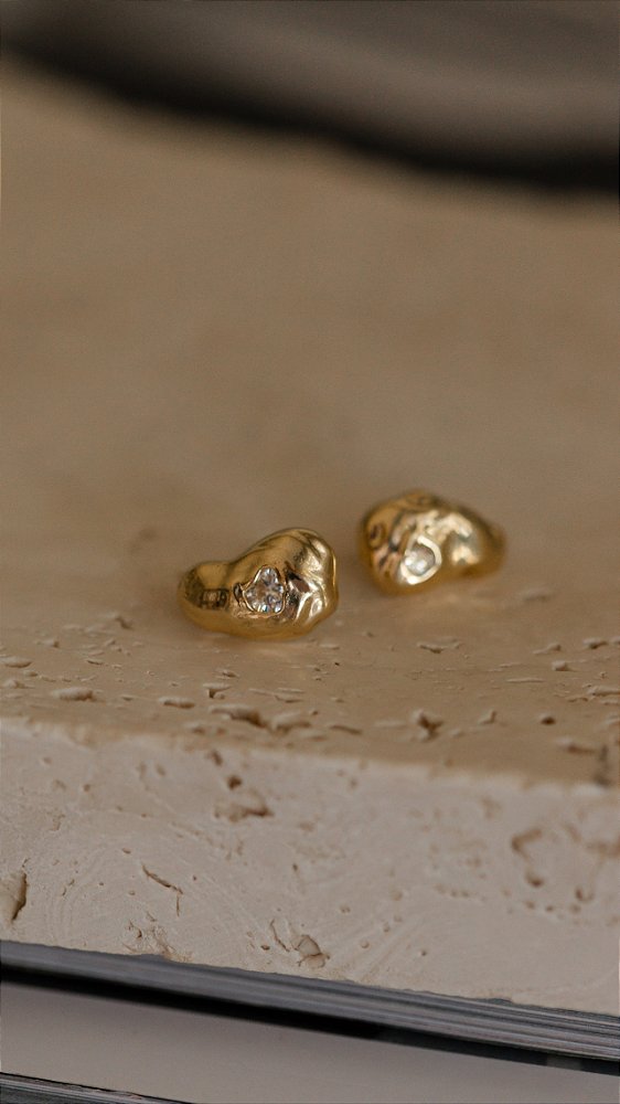 Brinco Ponto Organic com Zircônia