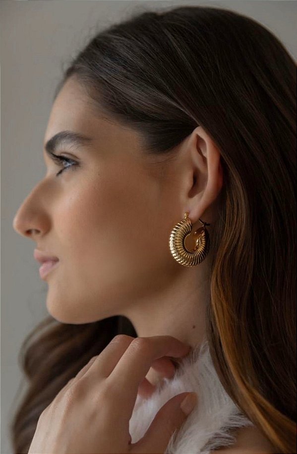 Brinco Argola Sanfonada de Eletroformação