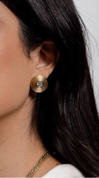 Brinco Botão Colmeia