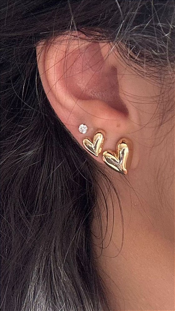 Brinco Coração Bold P