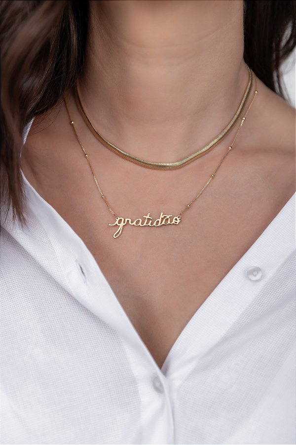 Colar Choker Malha Snake 5mm - Fio Alemão