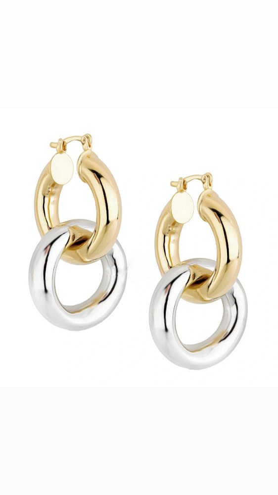 Brinco Argola Entrelaçadas 2 Banhos