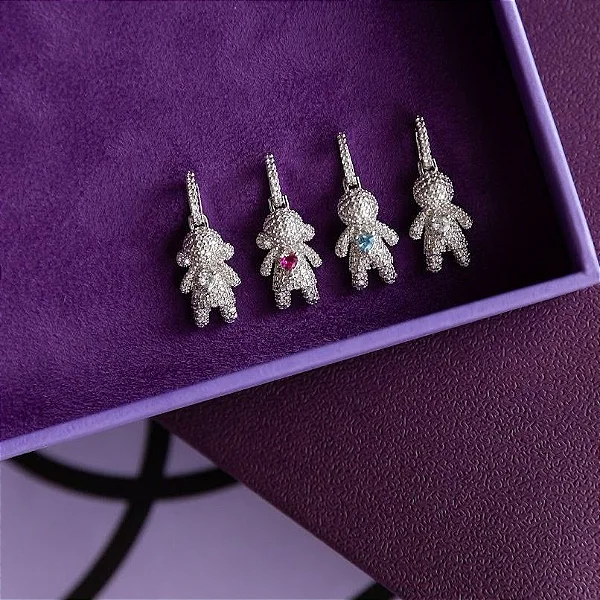 Pingente Cravejado Menino Ródio