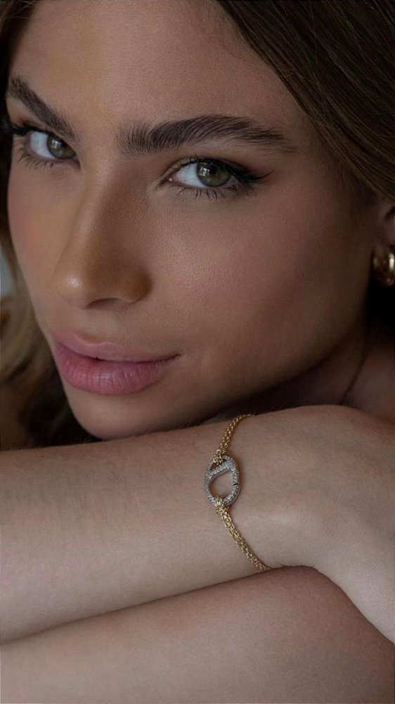 Pulseira Mosquetão Cravejado