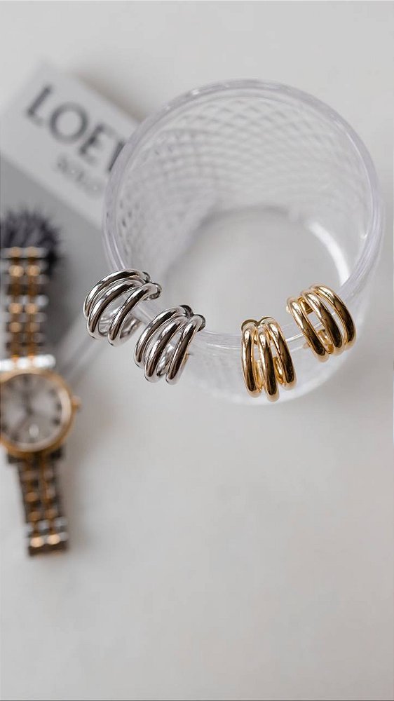 Brinco Argola Tripla Lisa