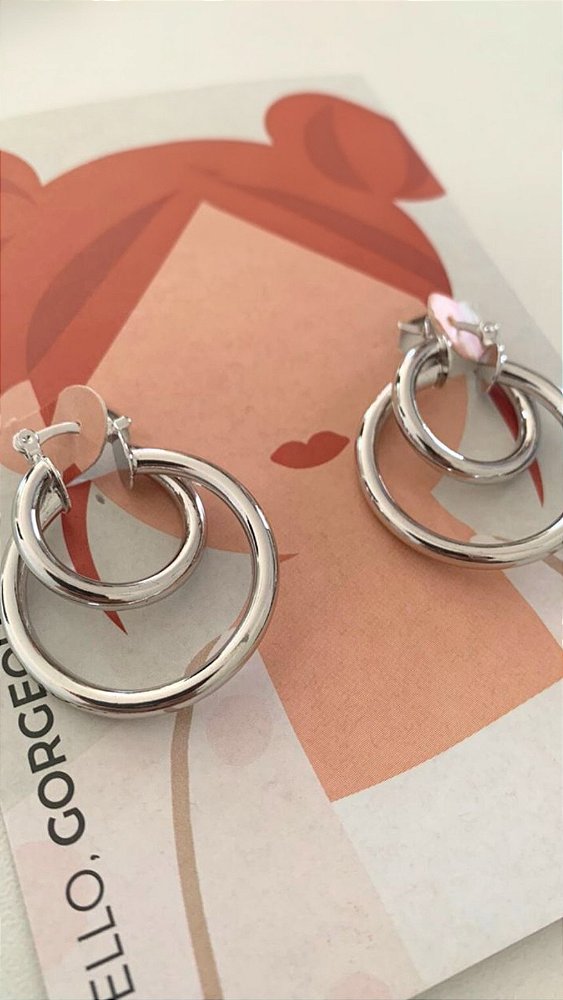 Brinco Argola Dupla Transpassada