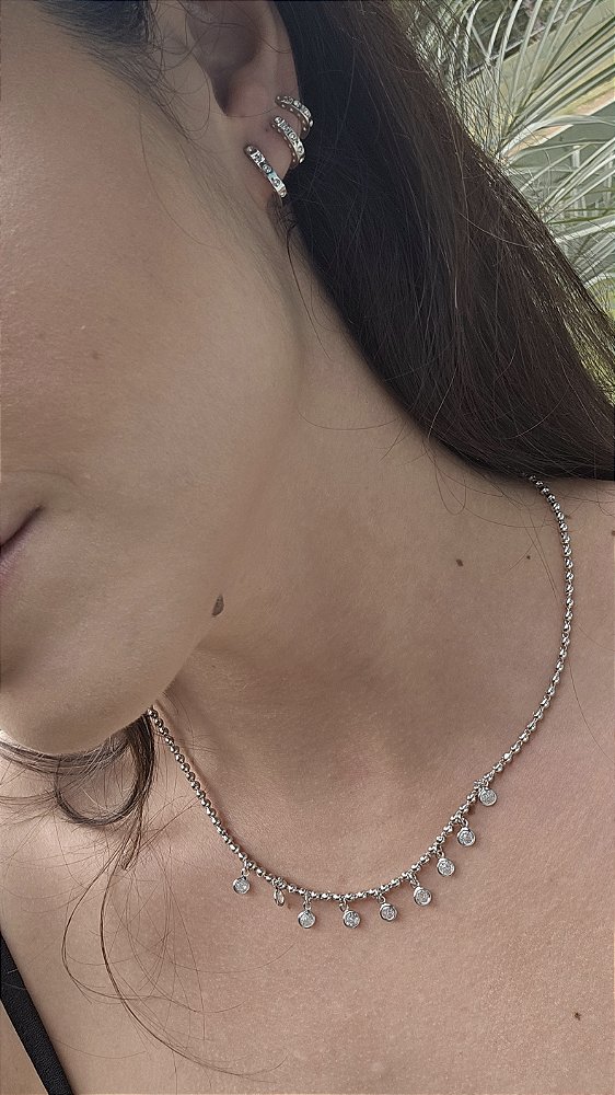 Colar Esferas com Pontos de Luz