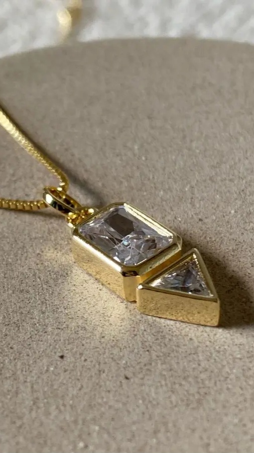 Colar Zircônias Geométricas