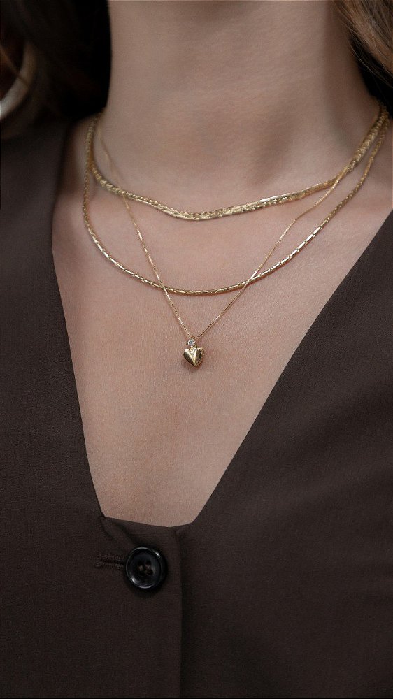 Colar Coração Princesa com Zircônia