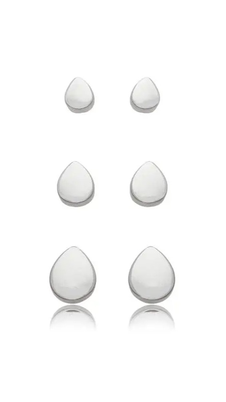 Brinco Trio De Gotas Crescentes