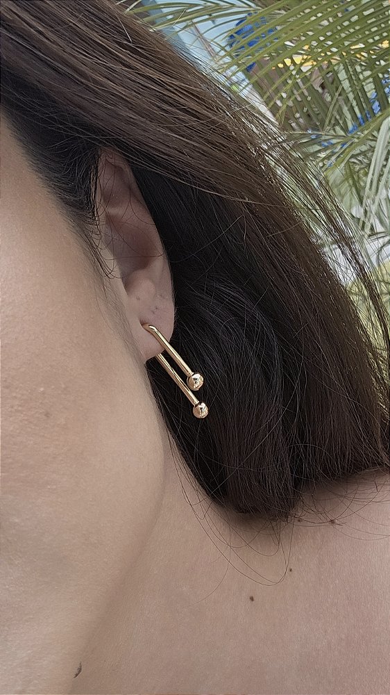 Brinco Ear Jacket Palito e Esfera