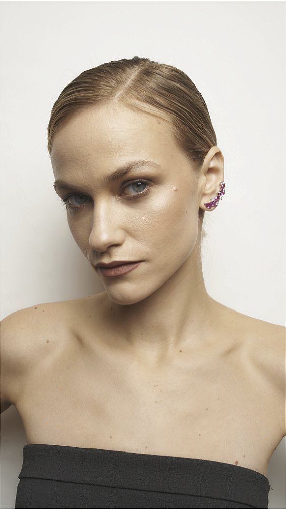 Brinco Ear Cuff Zircônias Navete