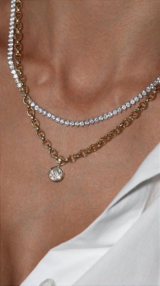 Colar Riviera 3 Garras 3mm - PREMIUM