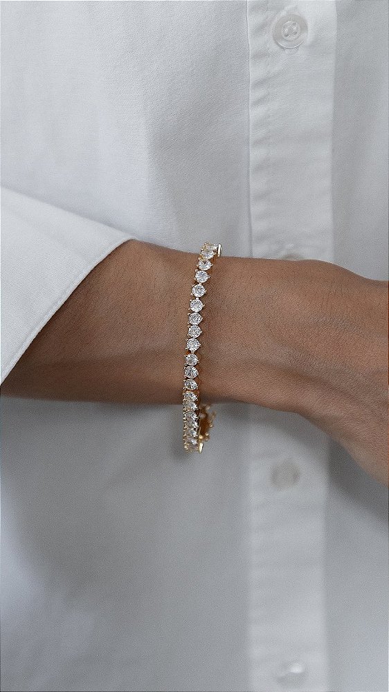 Pulseira Riviera 3 Garras 3mm - PREMIUM