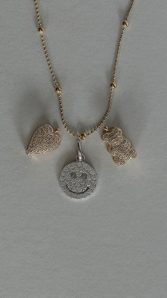 Pingente Smile Cravejado de Click - Ouro