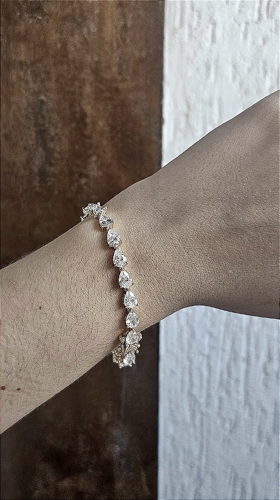 Pulseira Zircônia Gota Lateral