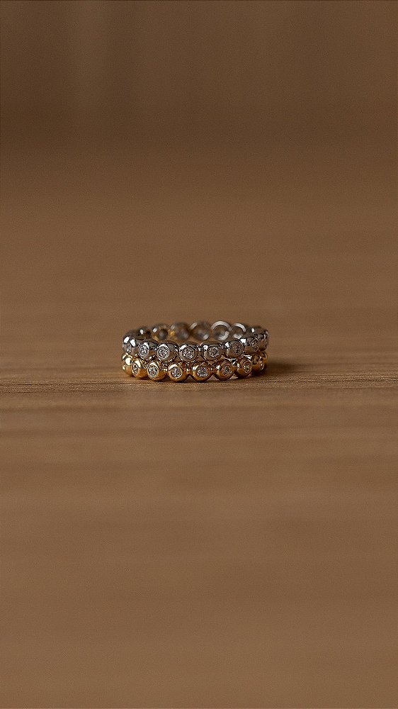 Anel Aparador Fino Bubble Cristal