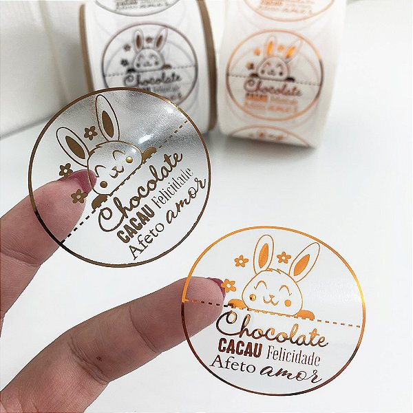 Etiqueta Adesiva 5cm - Páscoa Chocolate - 50 unidades