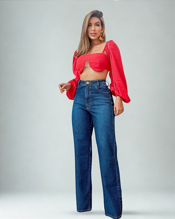 Calça Jeans Wide Leg - Carla