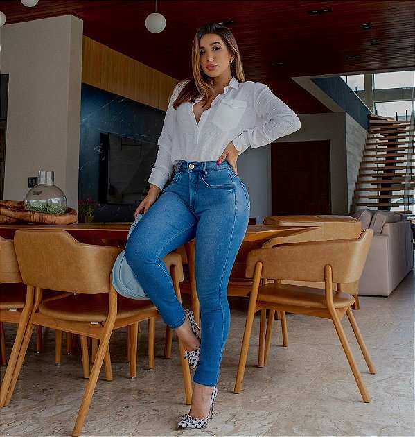 Calça jeans moletinho top