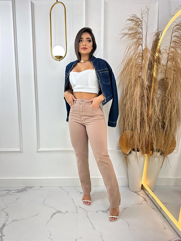 Calça Jeans Wide Loose - Cappuccino