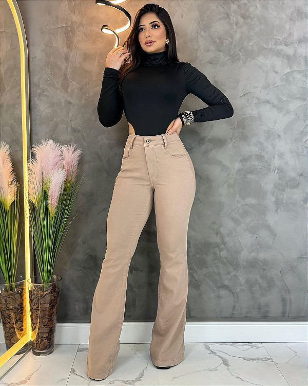 Calça Jeans Flare - Color Capuccino
