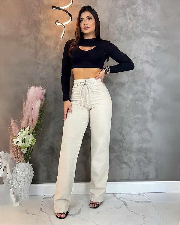 Calça Jeans Wide Leg Color - Soraiah