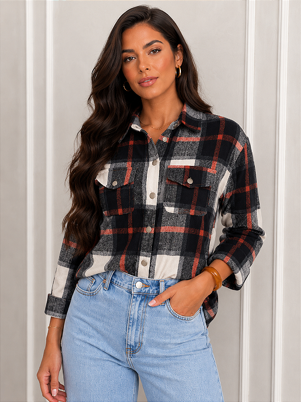 Jaqueta Xadrez Feminina