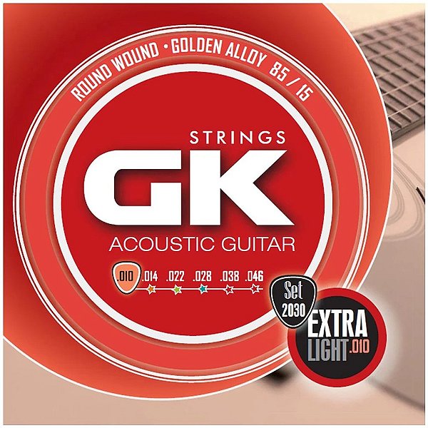 Encordoamento Violão Aço GK Strings Set 2030