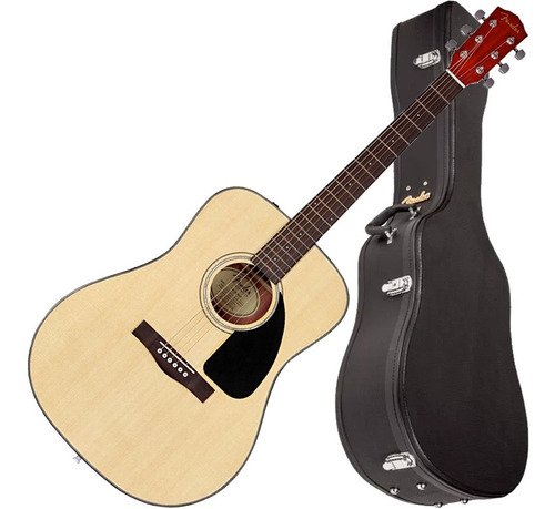 Violão Acústico Dreadnought Aço C/ Case Cd60 Natural Fender