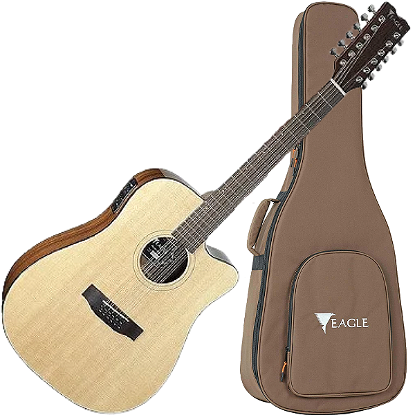 Violão Eagle Folk Elétrico 12 Cordas Aço Emd470 Ce12 Nt
