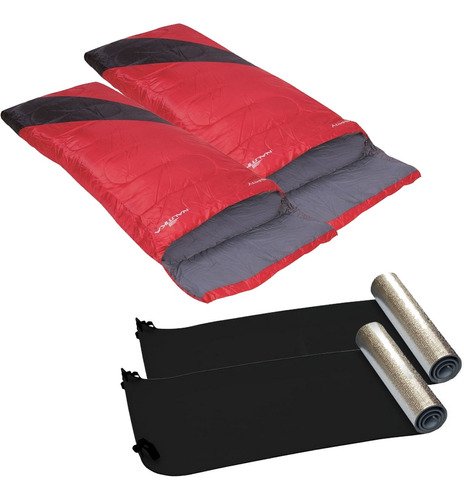2 Sacos De Dormir Liberty Nautika Pt/vm + 2 Isolante Térmico