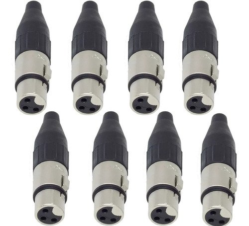 8 Plug Xlr Fêmea Canon Sa2x Linha Original Santo Angelo